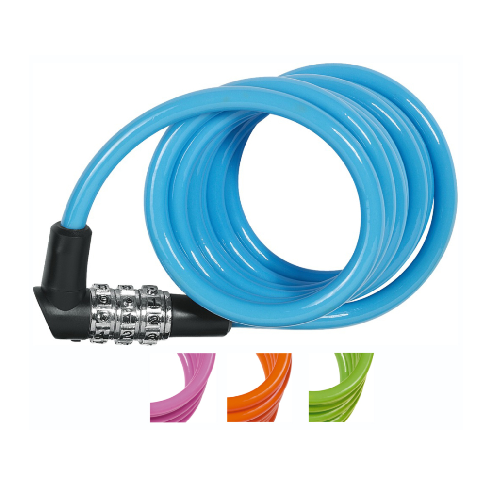 ABUS Antivol Cable Combi Color 1M50X7MM – Cable Spiral 4 Couleurs Asso