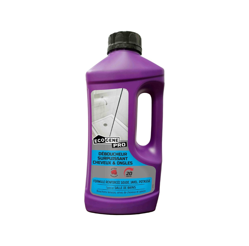ECOGENE Deboucheur Surpuissant SDB 1L – Ecogene Pro/cheveux &ongles