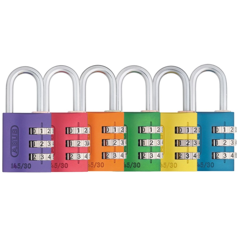 ABUS Cadenas 30MM ALU Combi Rainbow Blis – 3 Chiffres Coloris Assortis