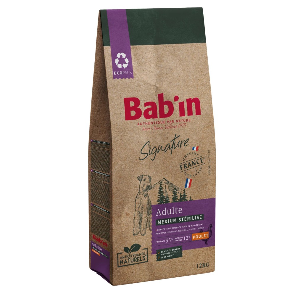 Bab'in Medium Stérilisé Poulet 12 kg