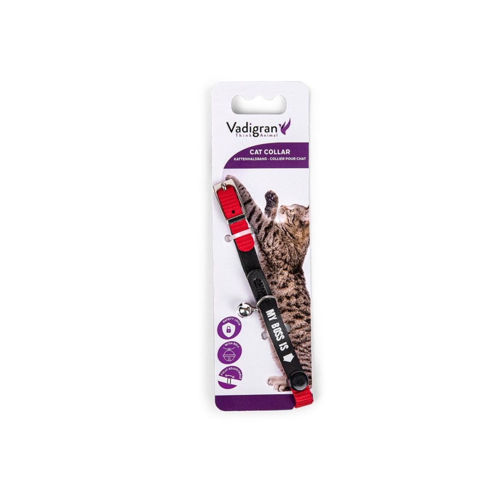 Collier chat My Boss rouge 30 cm × 10 mm | Vadigran