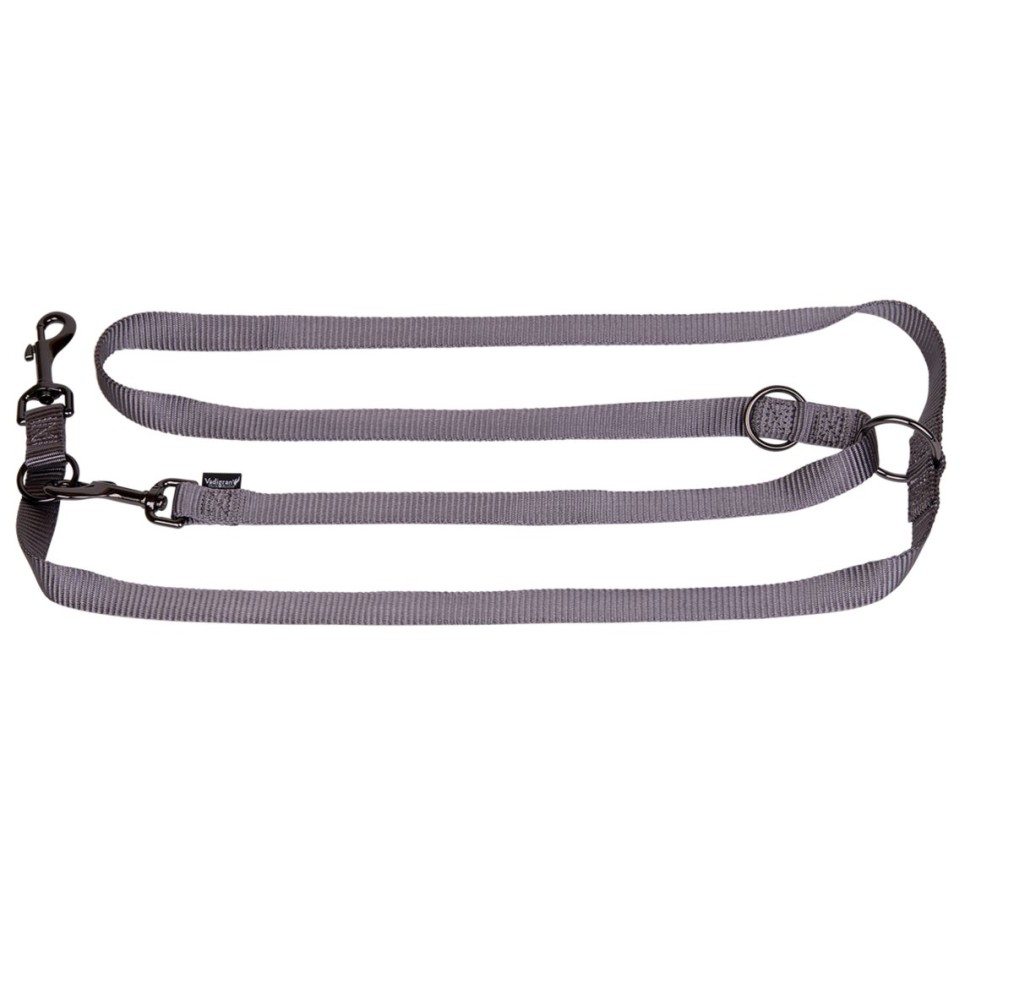 Laisse ajustable chien Classic Nylon taupe 200 cm × 20m | Vadigran
