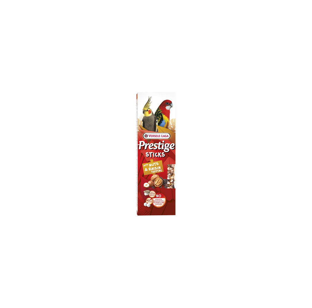 Prestige Sticks grandes perruches noix et raisins – 2 × 70 g