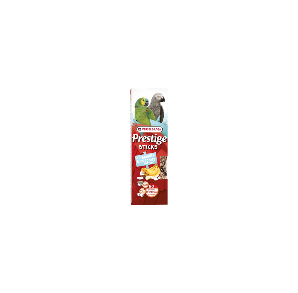 Prestige Sticks perroquets banane et coco – 2 × 70 g