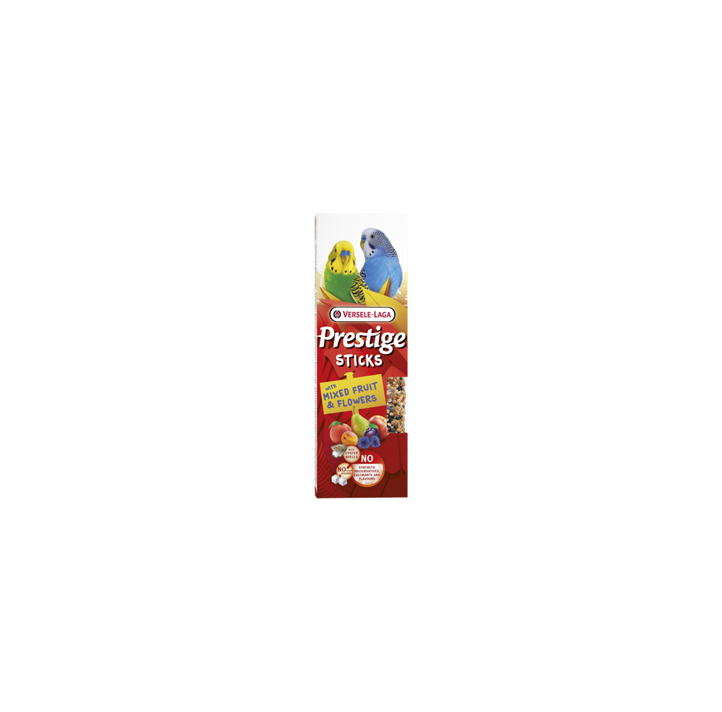 Prestige Sticks petites perruches fruits et fleurs – 2 × 30 g