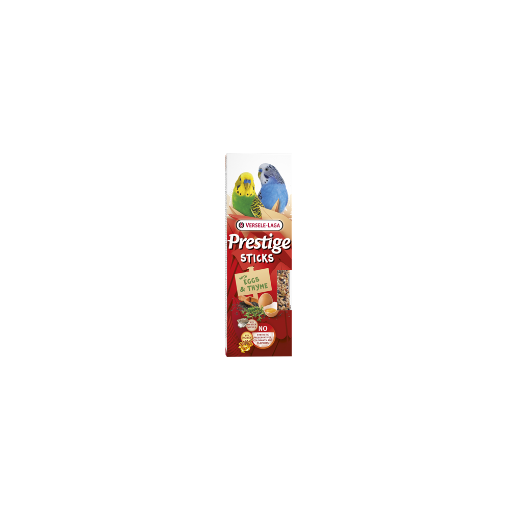 Prestige Sticks petites perruches œuf et thym – 2 × 30 g