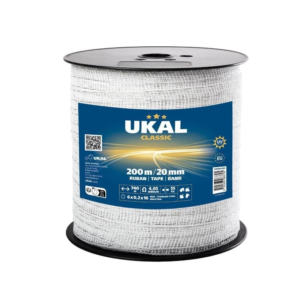 Ruban Électrique UKAL CLASSIC 20 mm – 200 m – Haute Conductivité