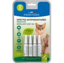 Pipettes Antiparasitaires - Chats de plus de 2kg | 4 x 1ml | Répulsives
