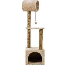 Arbre à Chat Trio Zolux Beige – 125 cm – Niche & Poteaux Sisal