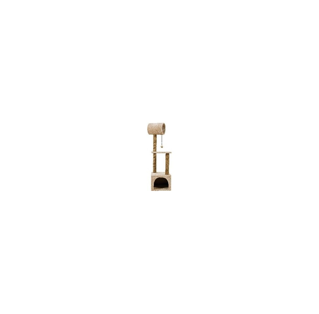 Arbre à Chat Trio Zolux Beige – 125 cm – Niche & Poteaux Sisal