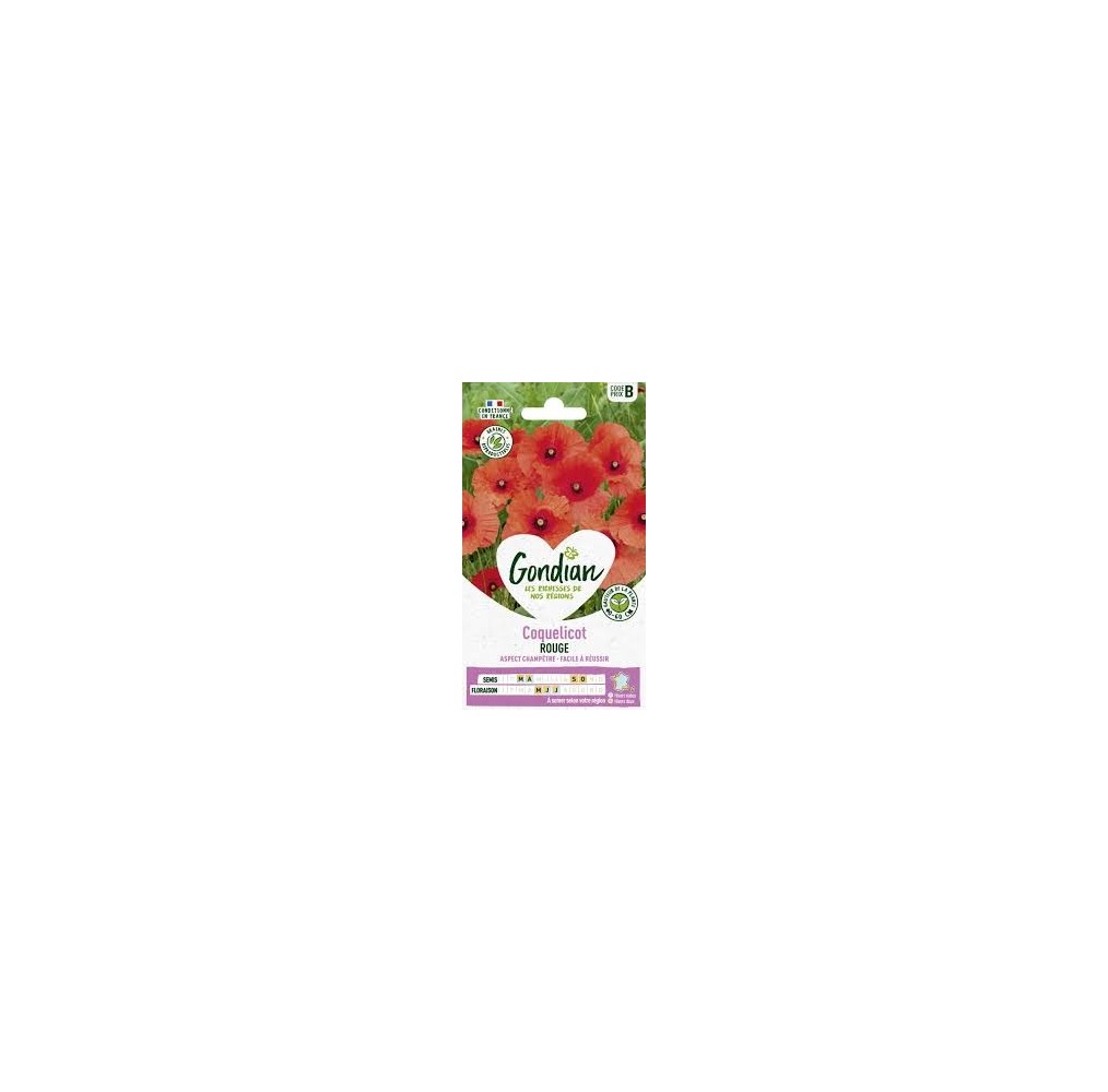 Coquelicot rouge Gondian – graines de fleurs