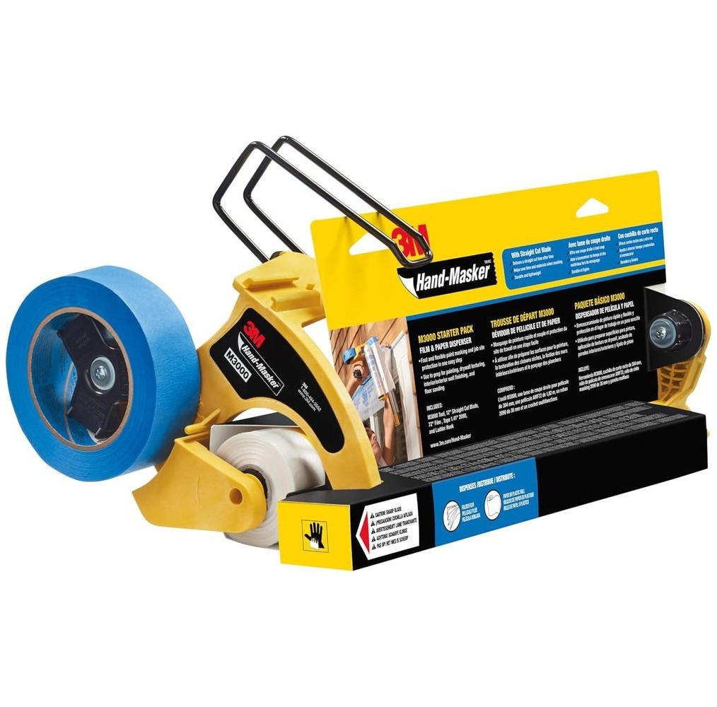 3M Kit Appareil Masquage Hand-Masker M3000K Rouleau d'Adhésif Masquage
