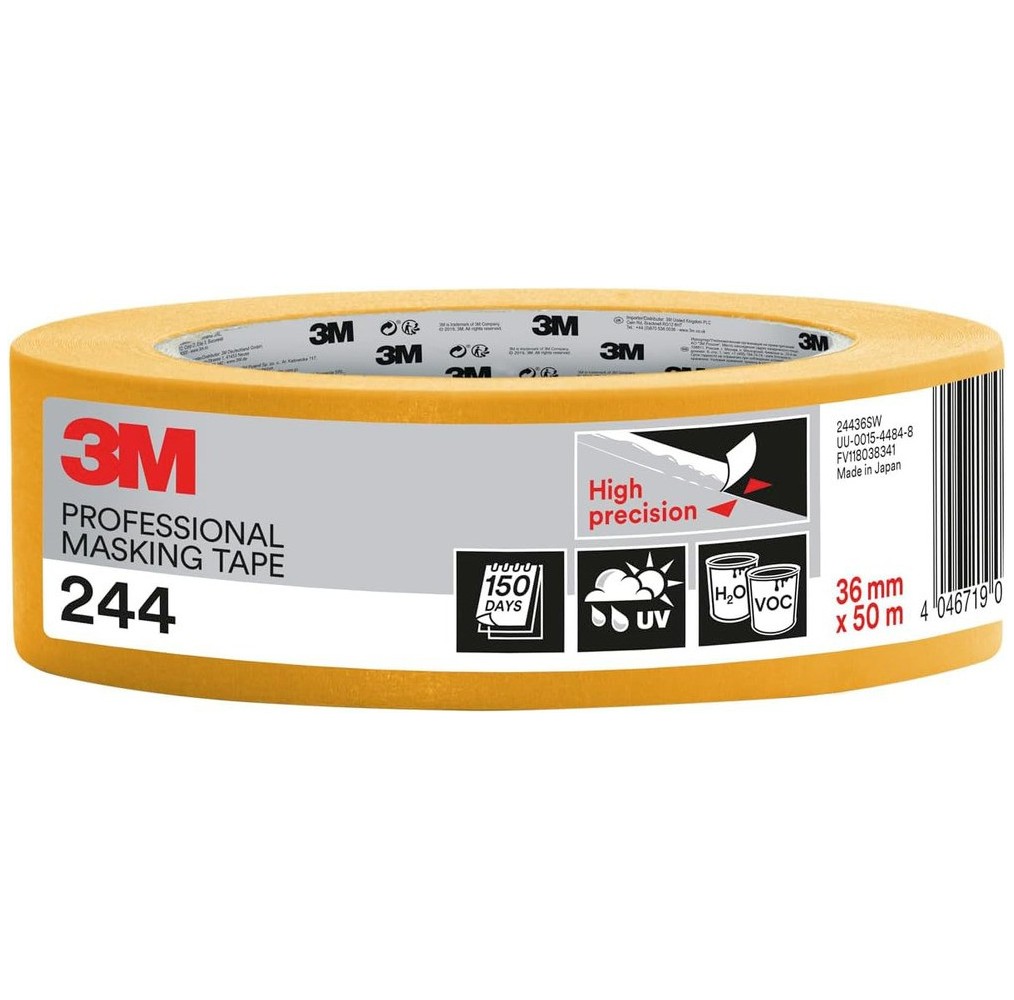 3M 244 MASQUAGE JAUNE PREC 50 m x 36 mm MASQUAGE SPECIFIQUE