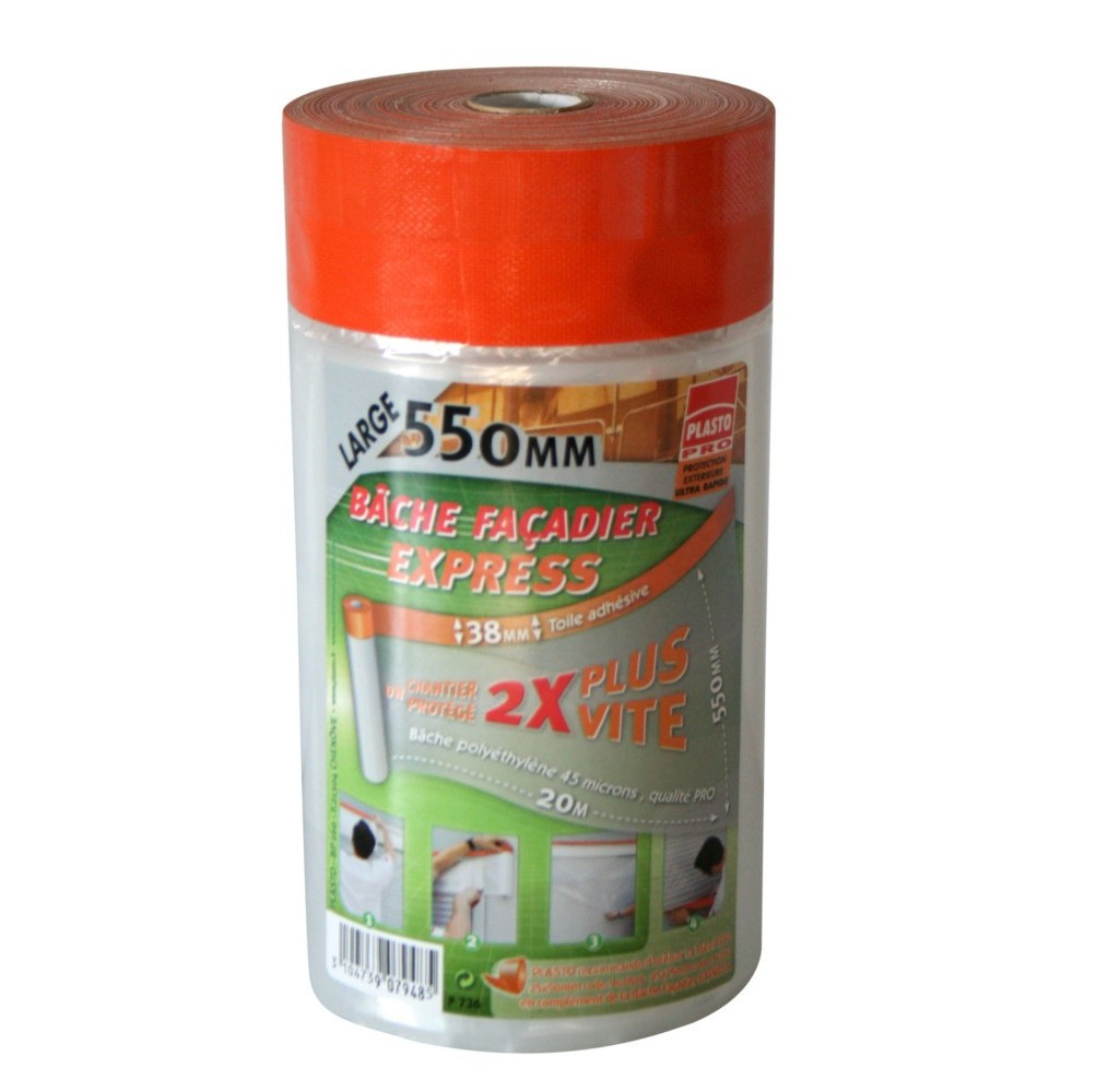 PLASTO P736 Bache Facadier 20MX1100MM – Bache Polyane