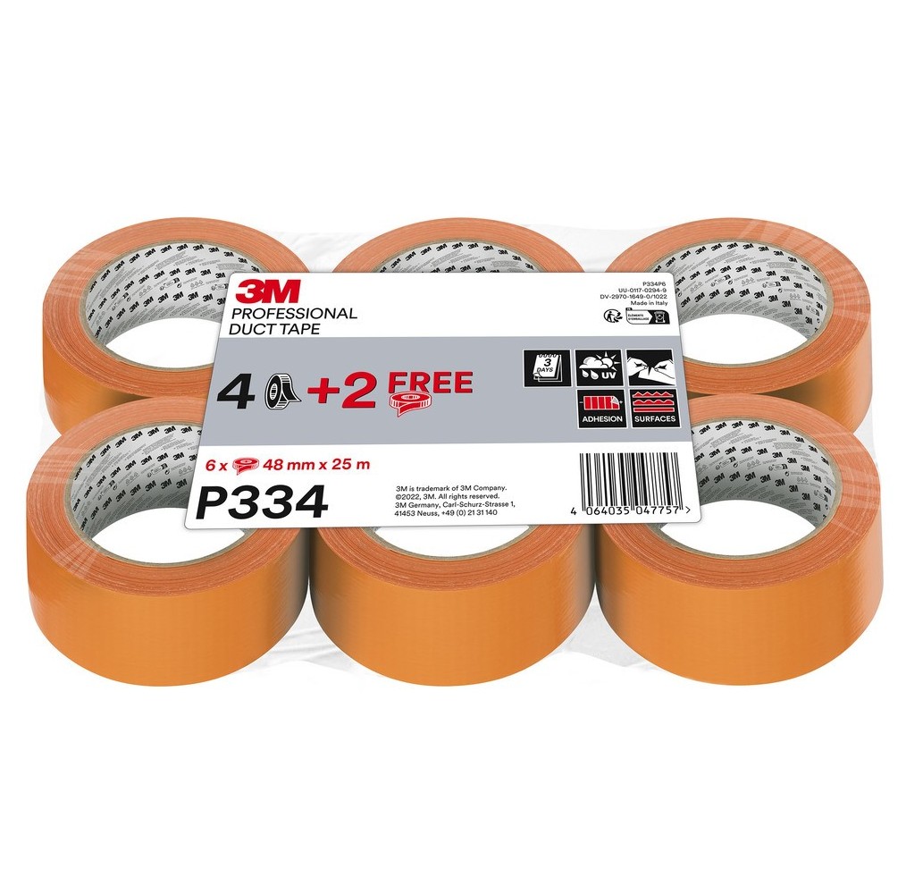 3M Lot 6 Rlx Facadier Orang 25MX48MM – Lot ref P334 (lot 4+2 Gratuits)