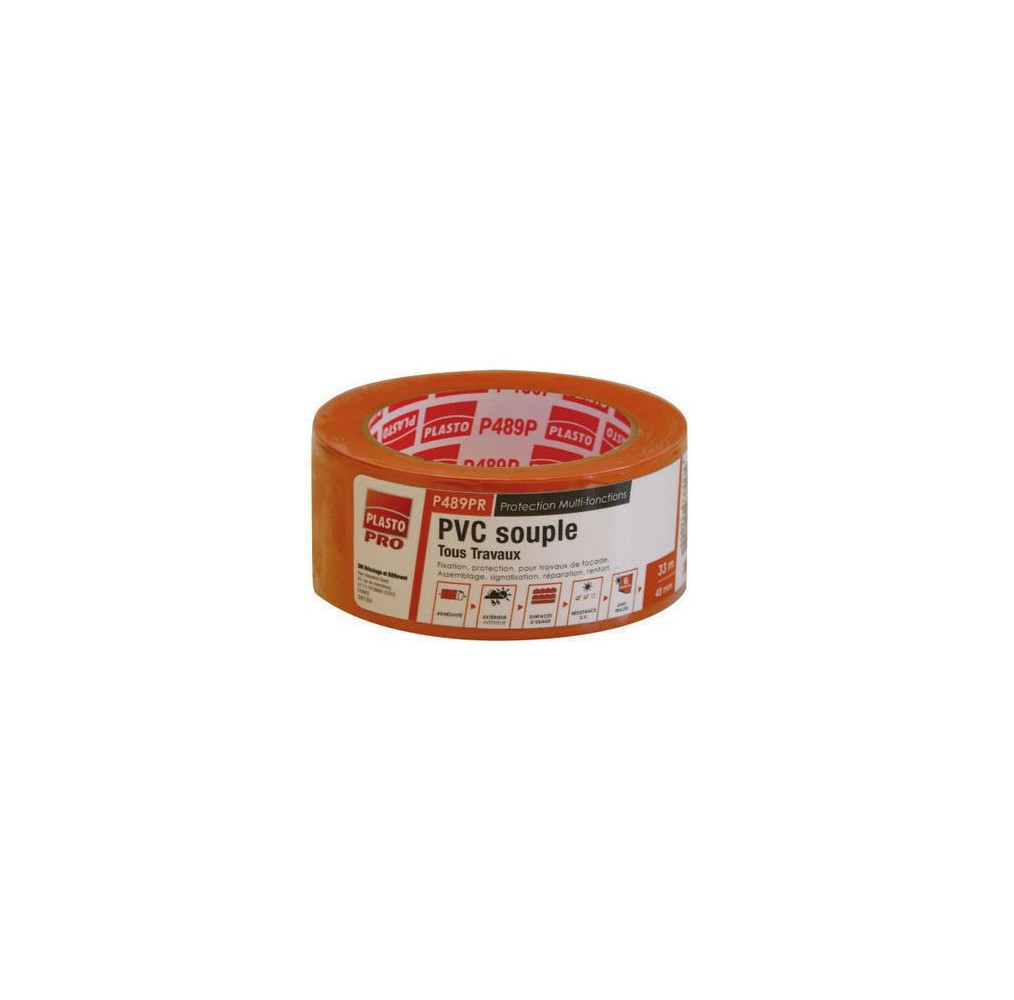 PLASTO Pvc Souple Ts Trav Orange 33X48 – Pvc Souple Adhésif Tous Travaux